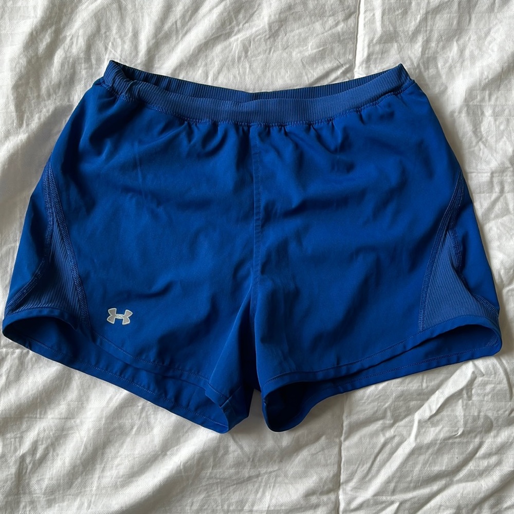 Under Armour Blue Athletic Shorts, lightly worn - Picture 1 of 7